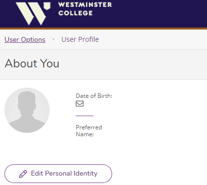 User Profile Screenshot with Edit Personal Identity Button